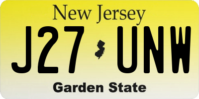 NJ license plate J27UNW