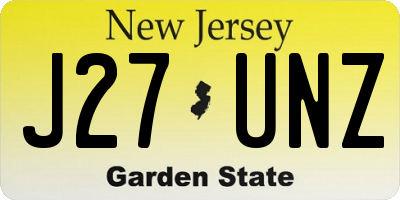 NJ license plate J27UNZ