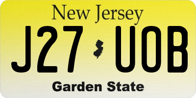 NJ license plate J27UOB