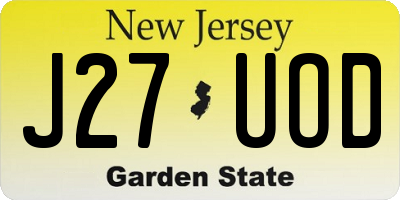 NJ license plate J27UOD