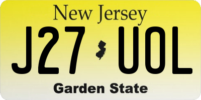 NJ license plate J27UOL