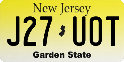 NJ license plate J27UOT