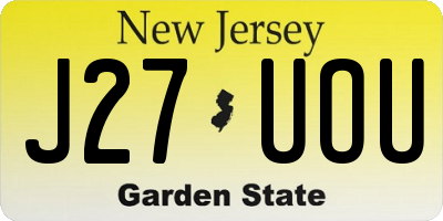 NJ license plate J27UOU