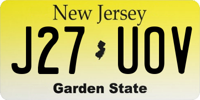 NJ license plate J27UOV