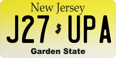 NJ license plate J27UPA