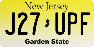 NJ license plate J27UPF