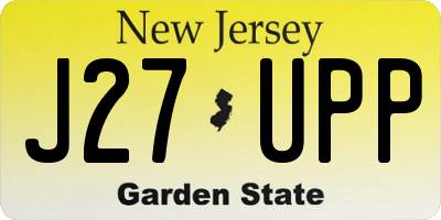 NJ license plate J27UPP