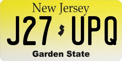 NJ license plate J27UPQ