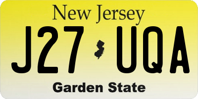NJ license plate J27UQA