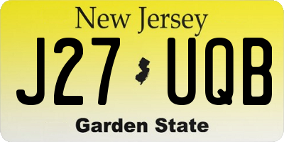 NJ license plate J27UQB