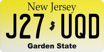 NJ license plate J27UQD