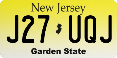 NJ license plate J27UQJ