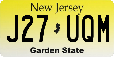 NJ license plate J27UQM