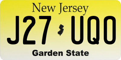NJ license plate J27UQO