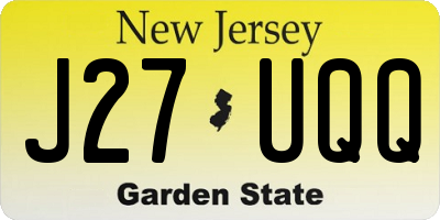 NJ license plate J27UQQ
