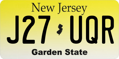NJ license plate J27UQR
