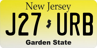NJ license plate J27URB