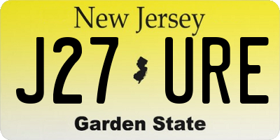 NJ license plate J27URE