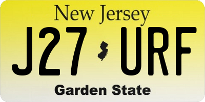 NJ license plate J27URF