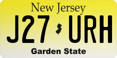 NJ license plate J27URH