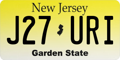 NJ license plate J27URI