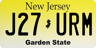 NJ license plate J27URM