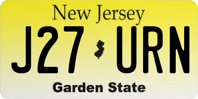 NJ license plate J27URN