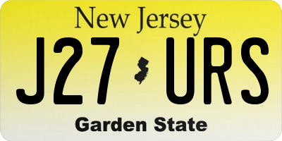 NJ license plate J27URS
