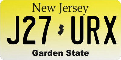 NJ license plate J27URX