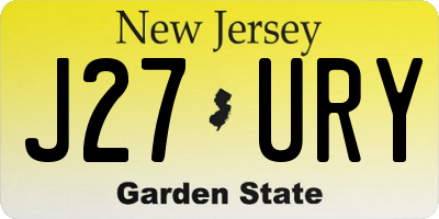 NJ license plate J27URY