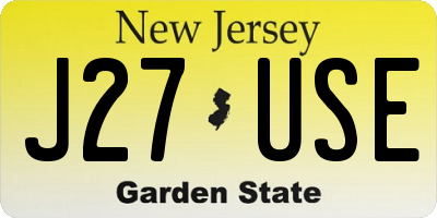 NJ license plate J27USE