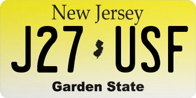 NJ license plate J27USF
