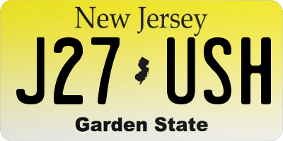 NJ license plate J27USH