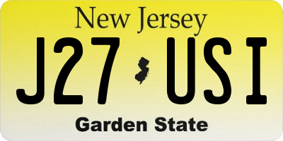 NJ license plate J27USI