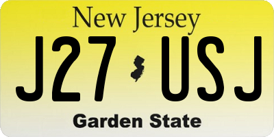 NJ license plate J27USJ