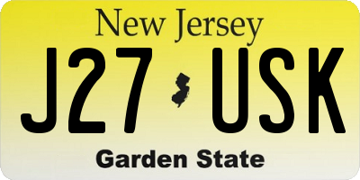 NJ license plate J27USK