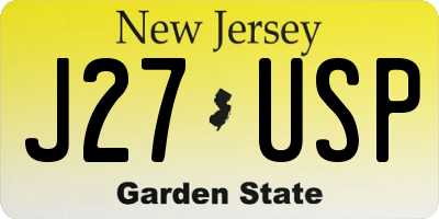 NJ license plate J27USP