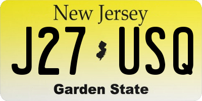 NJ license plate J27USQ