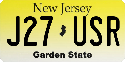NJ license plate J27USR