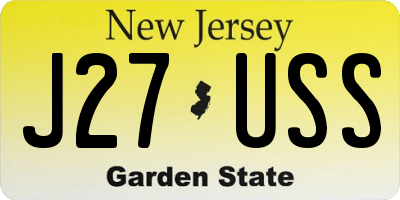 NJ license plate J27USS
