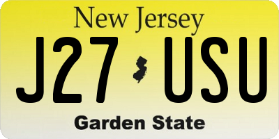 NJ license plate J27USU