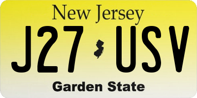 NJ license plate J27USV
