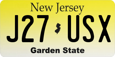 NJ license plate J27USX
