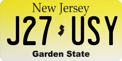 NJ license plate J27USY