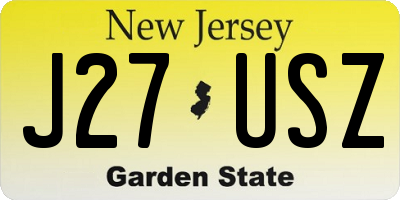 NJ license plate J27USZ