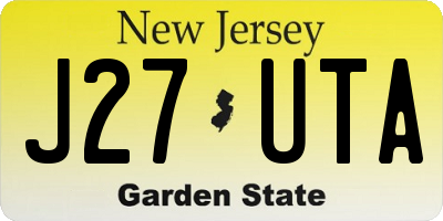 NJ license plate J27UTA