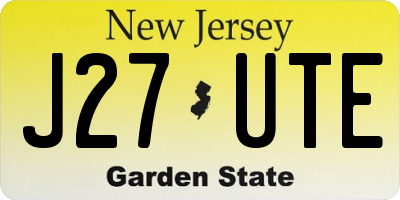 NJ license plate J27UTE