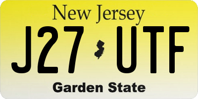 NJ license plate J27UTF