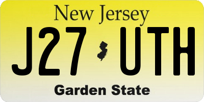 NJ license plate J27UTH