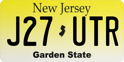 NJ license plate J27UTR